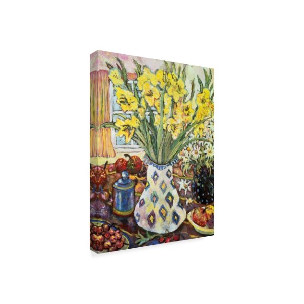 Lorraine Platt 'White Diamond Vase' Canvas Art,35x47